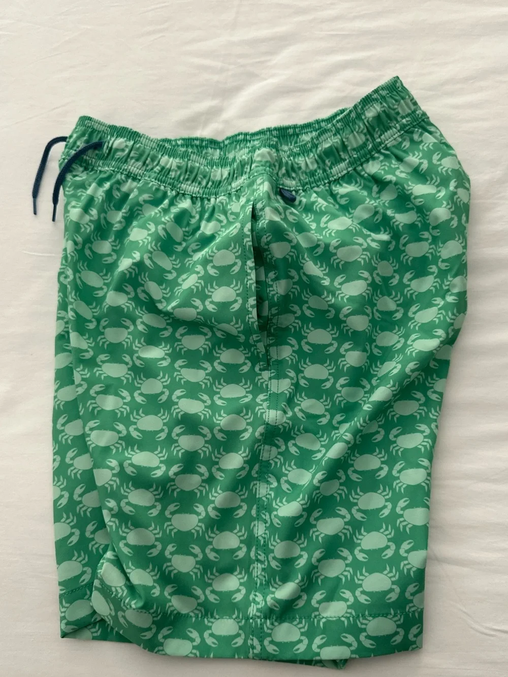 J.crew Crew Cuts Boys Drawstring Swimsuit Lined Green Crabs- Size 16